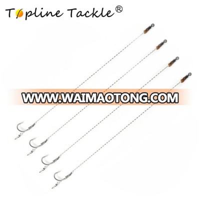 hot sale 20cm carp rig with sharp stainless hook and braided line in large stock